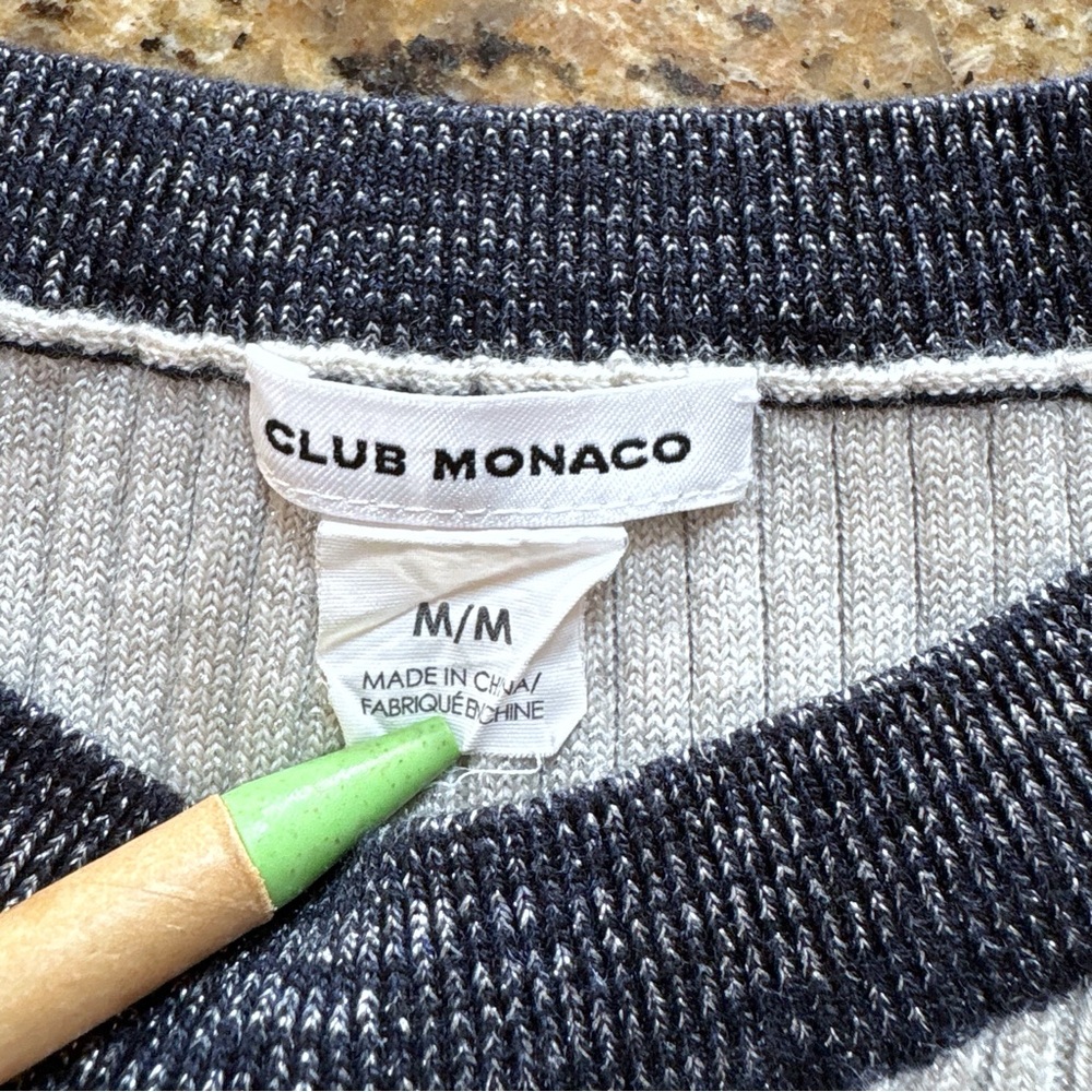 Club Monaco Merino Wool Striped Knit Sweater Dress Size M Pink Black White - Picture 6 of 13